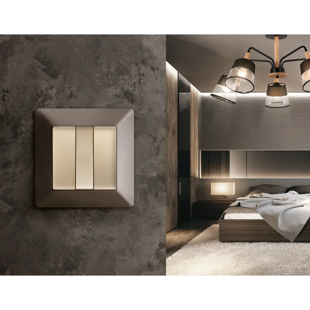 Фото 3 Рамка для розеток и выключателей Ambrella volt Alfa Line AF110633 3 поста цвет темная бронза матовый Фото 3 Рамка для розеток и выключателей Ambrella volt Alfa Line AF110633 3 поста цвет темная бронза матовый