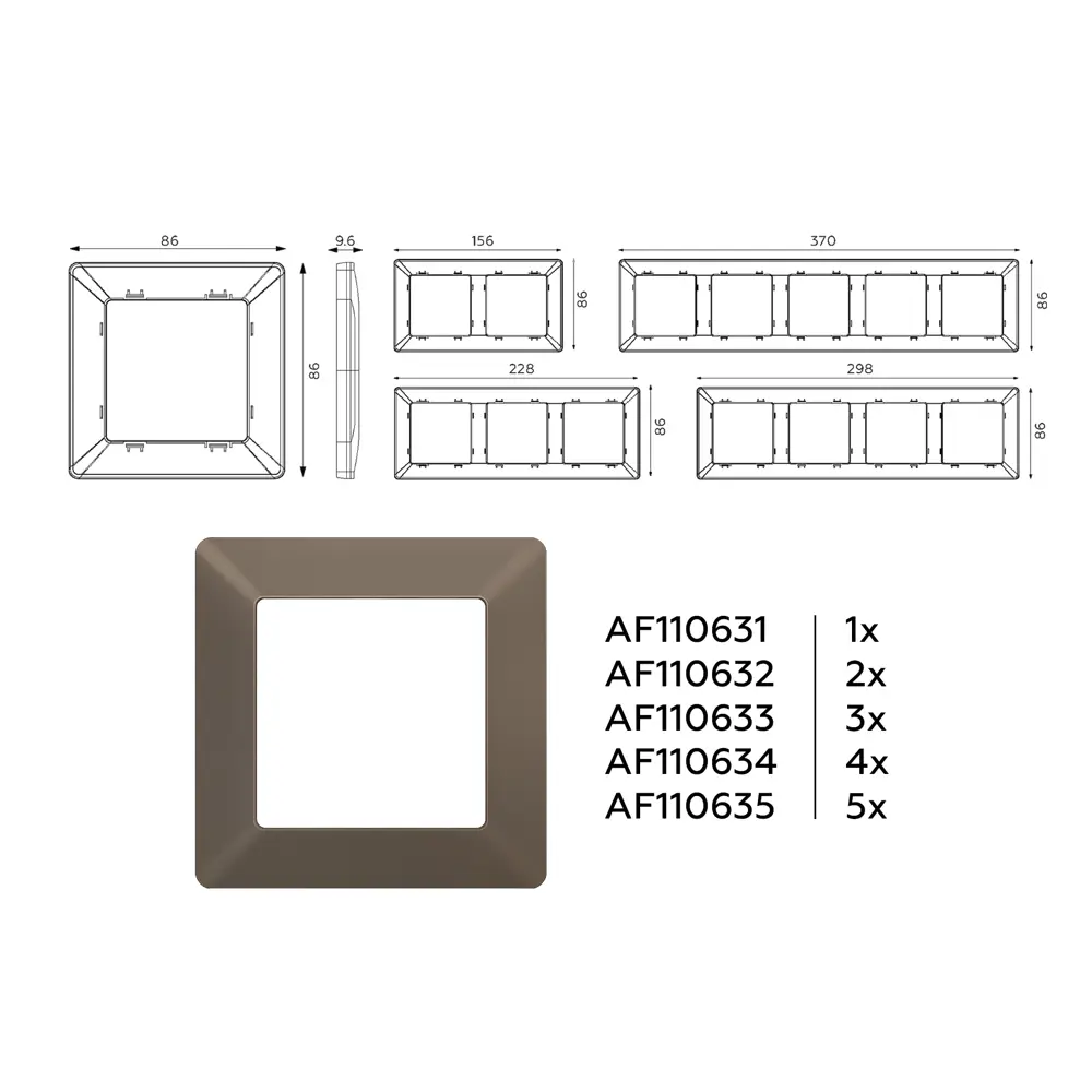 Фото 4 Рамка для розеток и выключателей Ambrella volt Alfa Line AF110633 3 поста цвет темная бронза матовый Фото 4 Рамка для розеток и выключателей Ambrella volt Alfa Line AF110633 3 поста цвет темная бронза матовый