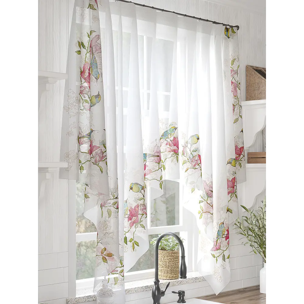 Фото 3 Тюль Helga Базовая коллекция HH534017 на шторной ленте 145x200 см цвет белый, красный, розовый, зеленый Фото 3 Тюль Helga Базовая коллекция HH534017 на шторной ленте 145x200 см цвет белый, красный, розовый, зеленый