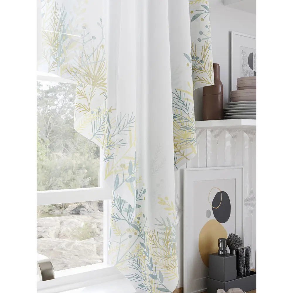 Фото Тюль Helga Базовая коллекция HH534284 на шторной ленте 145x200 см цвет белый, желтый, зеленый Фото Тюль Helga Базовая коллекция HH534284 на шторной ленте 145x200 см цвет белый, желтый, зеленый