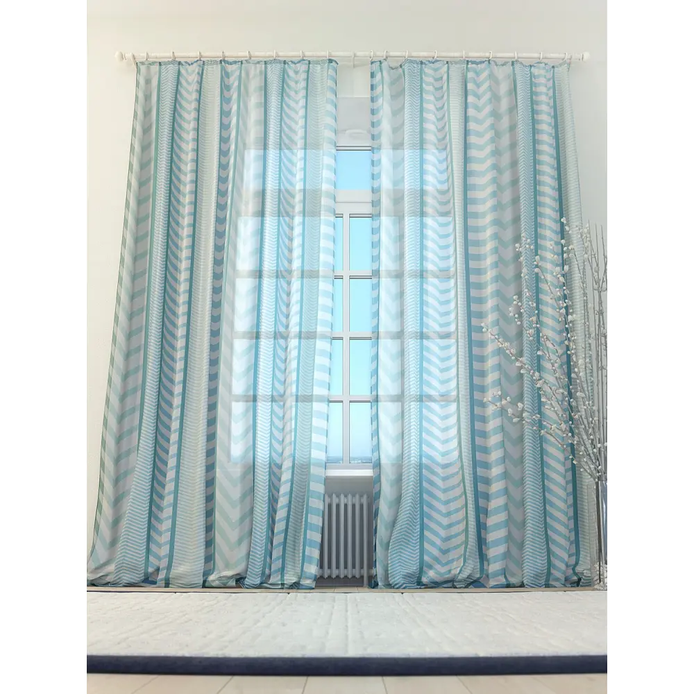 Фото 4 Тюль Helga Базовая коллекция HH970090 на шторной ленте 260x150 см цвет синий Фото 4 Тюль Helga Базовая коллекция HH970090 на шторной ленте 260x150 см цвет синий