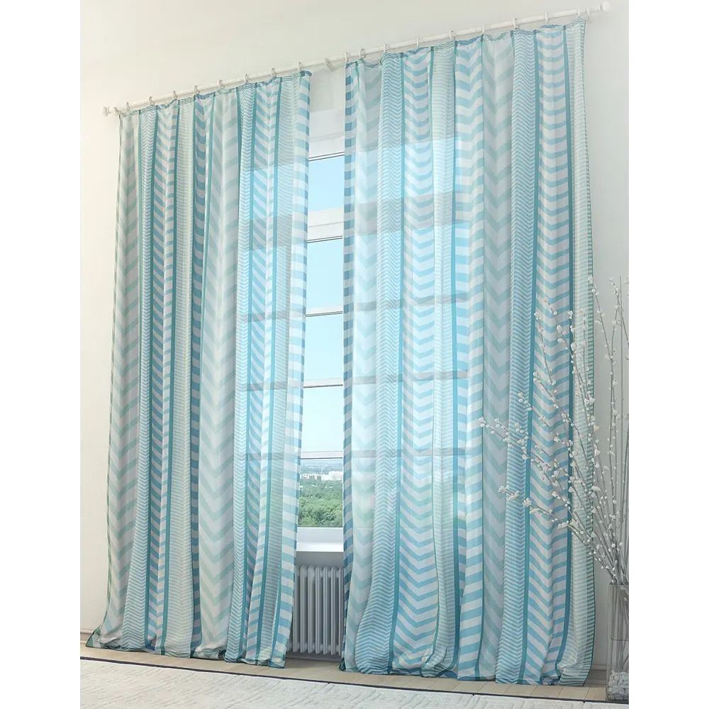 Фото 3 Тюль Helga Базовая коллекция HH970090 на шторной ленте 260x150 см цвет синий Фото 3 Тюль Helga Базовая коллекция HH970090 на шторной ленте 260x150 см цвет синий