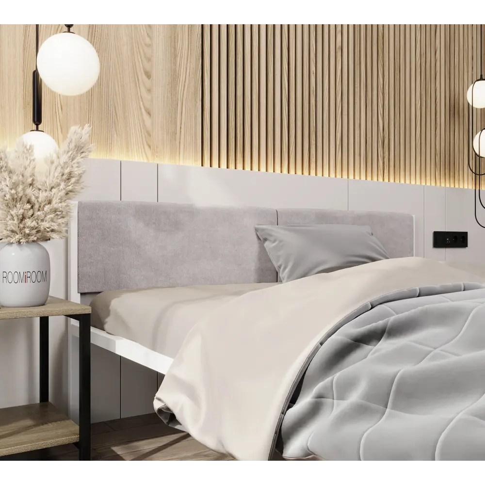 Фото 3 Кровать двуспальная Roomiroom Wstone 140x200 см цвет белый/молочный Фото 3 Кровать двуспальная Roomiroom Wstone 140x200 см цвет белый/молочный