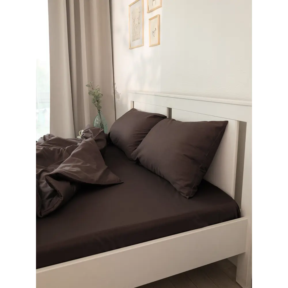 Фото 6 Простыня Denastia Basic 250x240 см сатин без резинки цвет коричневый Фото 6 Простыня Denastia Basic 250x240 см сатин без резинки цвет коричневый