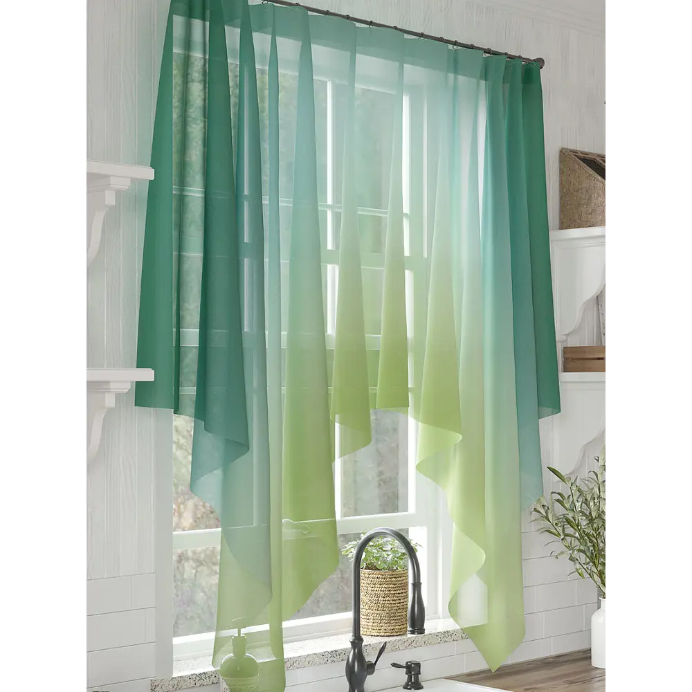 Фото 4 Тюль Helga Базовая коллекция HH534139 на шторной ленте 145x200 см цвет зеленый Фото 4 Тюль Helga Базовая коллекция HH534139 на шторной ленте 145x200 см цвет зеленый