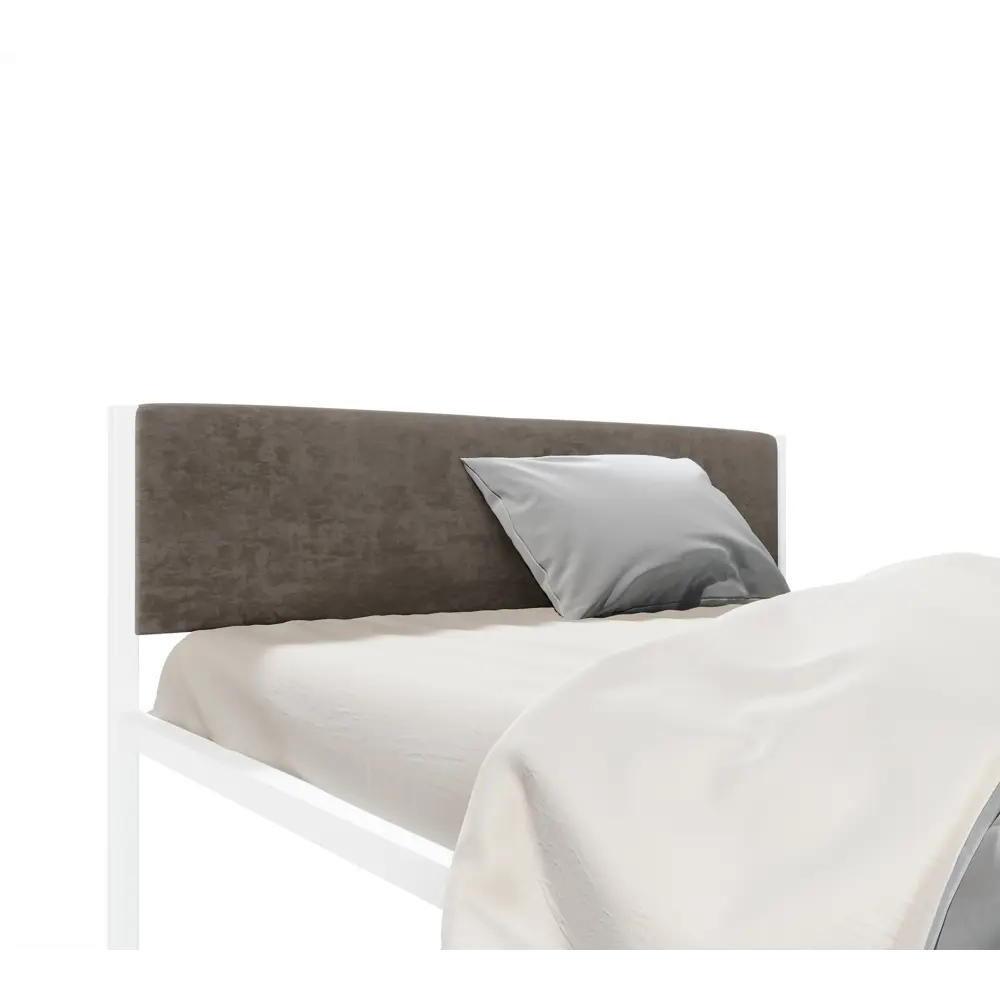 Фото 4 Кровать полутороспальная с мягким изголовьем Roomiroom Wstone 120x200 см цвет белый/коричневый Фото 4 Кровать полутороспальная с мягким изголовьем Roomiroom Wstone 120x200 см цвет белый/коричневый
