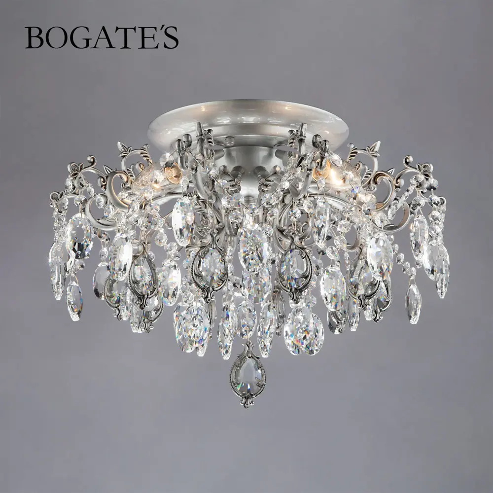 Фото Люстра потолочная хрустальная Bogate'S 5 ламп 16 м² цвет серый Фото Люстра потолочная хрустальная Bogate'S 5 ламп 16 м² цвет серый