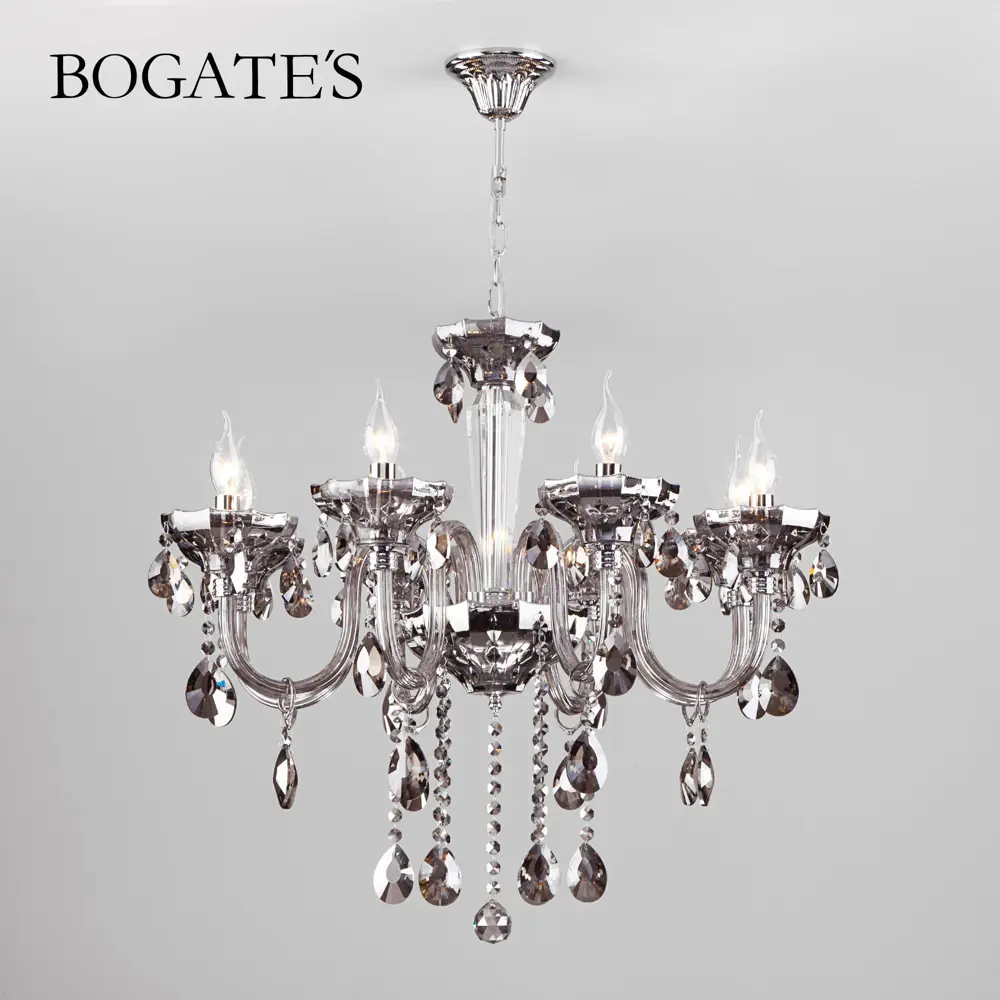 Фото Подвесная хрустальная люстра BOGATE'S 309/8 хром Фото Подвесная хрустальная люстра BOGATE'S 309/8 хром