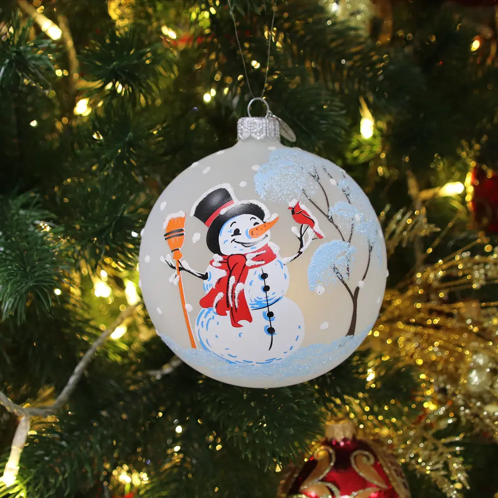 Фото 5 Шар ёлочный «Снеговик и снегирь» Фото 5 Шар ёлочный «Снеговик и снегирь»