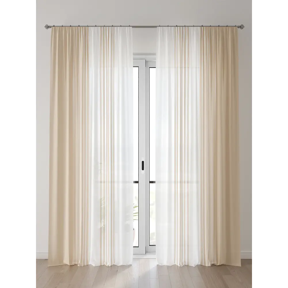 Фото 2 Тюль Comfy Way Алоуна - 60 CW580060-240 150x240 см на шторной ленте цвет бежевый 2 шт Фото 2 Тюль Comfy Way Алоуна - 60 CW580060-240 150x240 см на шторной ленте цвет бежевый 2 шт