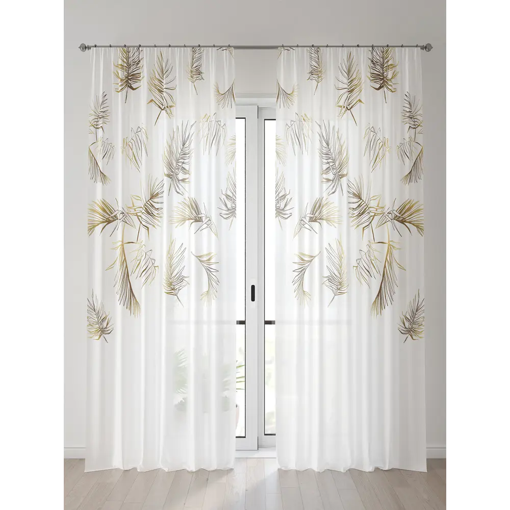 Фото 2 Тюль Comfy Way Алоуна - 133 CW580133-240 150x240 см на шторной ленте цвет бежевый 2 шт