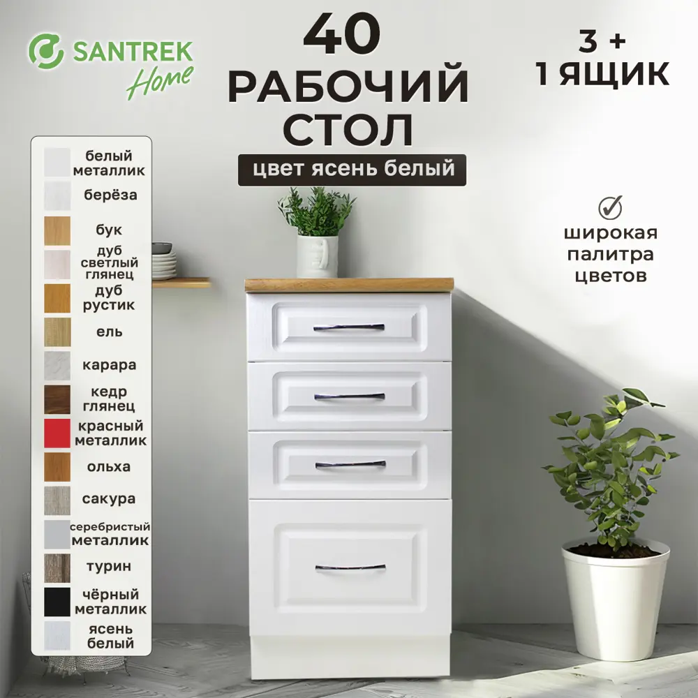 Фото Напольный шкаф Santrek 4 ящика 40x80x44 см МДФ цвет ясень Фото Напольный шкаф Santrek 4 ящика 40x80x44 см МДФ цвет ясень