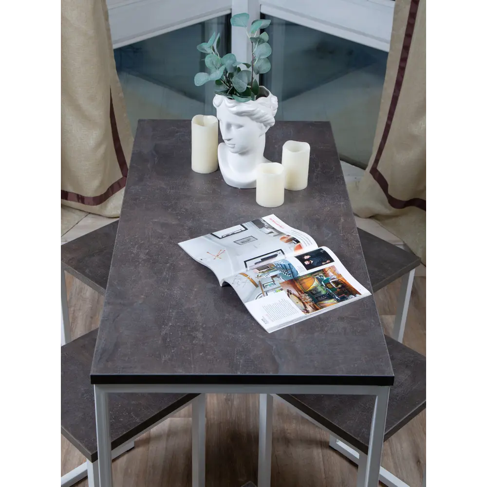 Фото 3 Стол прямоугольный Diko loft 120x60 см лдсп цвет антрацит Фото 3 Стол прямоугольный Diko loft 120x60 см лдсп цвет антрацит