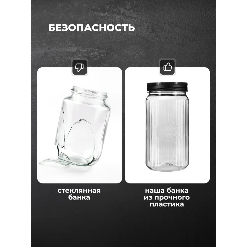 Фото 7 Банка для пищевых продуктов Phibo 44000081322 1.3 л полиэтилентерефталат (pet) цвет прозрачный Фото 7 Банка для пищевых продуктов Phibo 44000081322 1.3 л полиэтилентерефталат (pet) цвет прозрачный