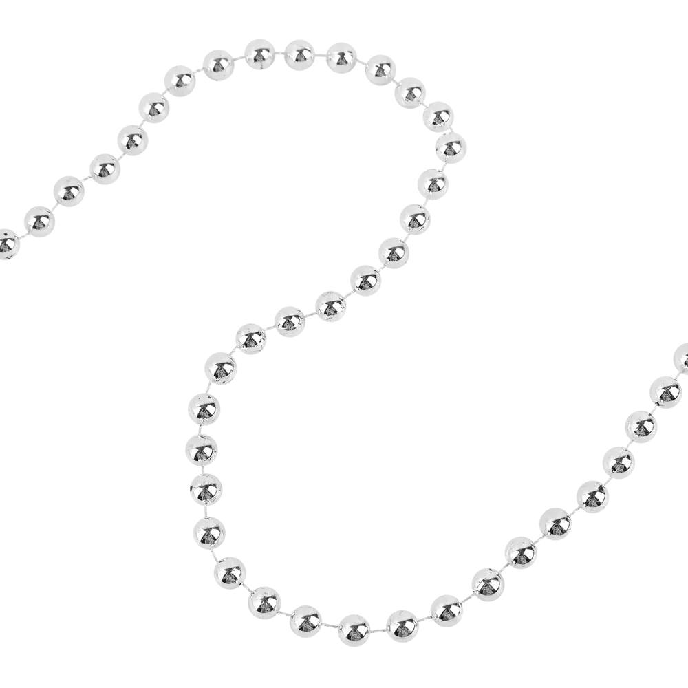 Фото 3 Бусы пластиковые D8мм 10м серебряный новогодние Фото 3 Бусы пластиковые D8мм 10м серебряный новогодние