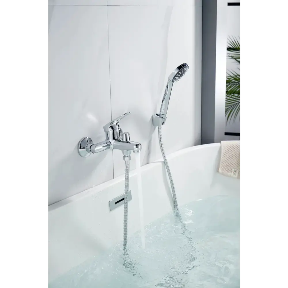 Фото 5 Смеситель для ванны Aloute Al A3102 однорычажный с душевой лейкой цвет серебристый