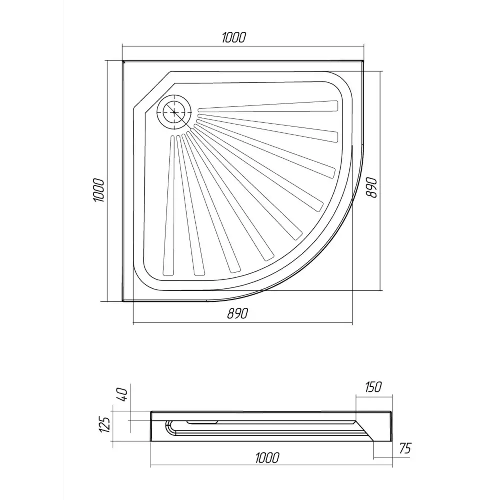 Фото Поддон для душа 1Marka Tondo 100х100 см в наборе 3 в 1: поддон, ножки, сифон Фото Поддон для душа 1Marka Tondo 100х100 см в наборе 3 в 1: поддон, ножки, сифон