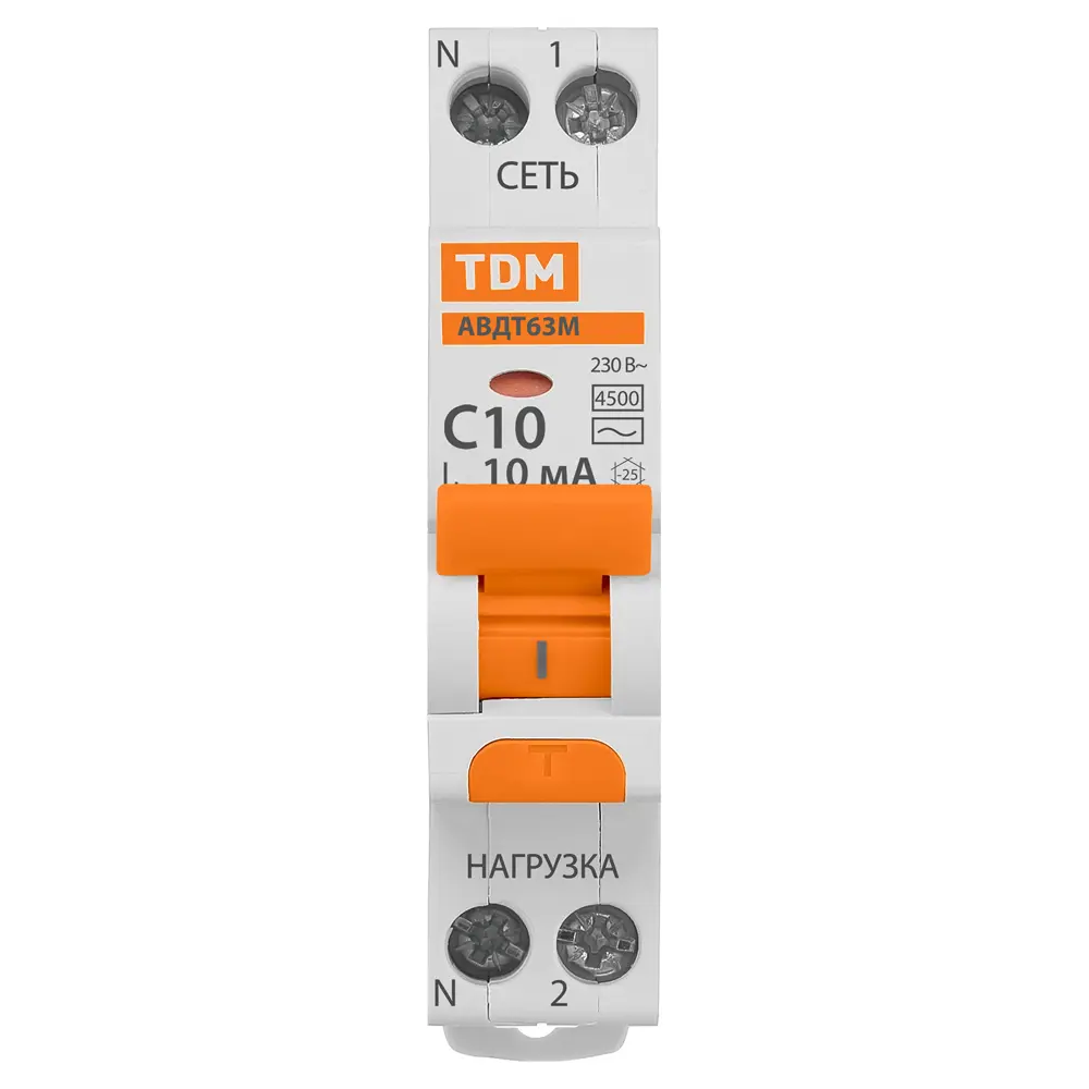 Фото 2 Дифференциальный автомат TDM Electric 63М 2P N C10 А 10 мА 4.5 кА АС Фото 2 Дифференциальный автомат TDM Electric 63М 2P N C10 А 10 мА 4.5 кА АС