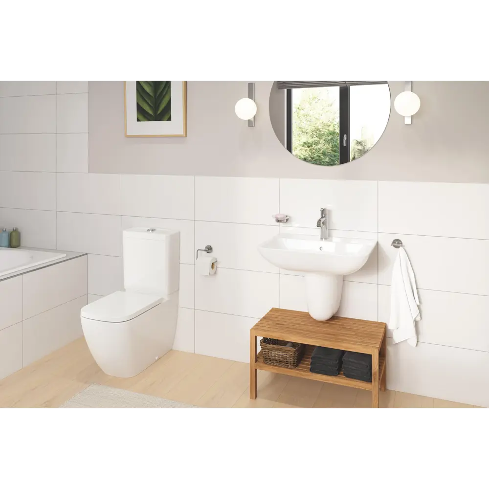 Фото 9 Унитаз-компакт Grohe Clova Ceramic горизонтальный выпуск двойной слив Фото 9 Унитаз-компакт Grohe Clova Ceramic горизонтальный выпуск двойной слив