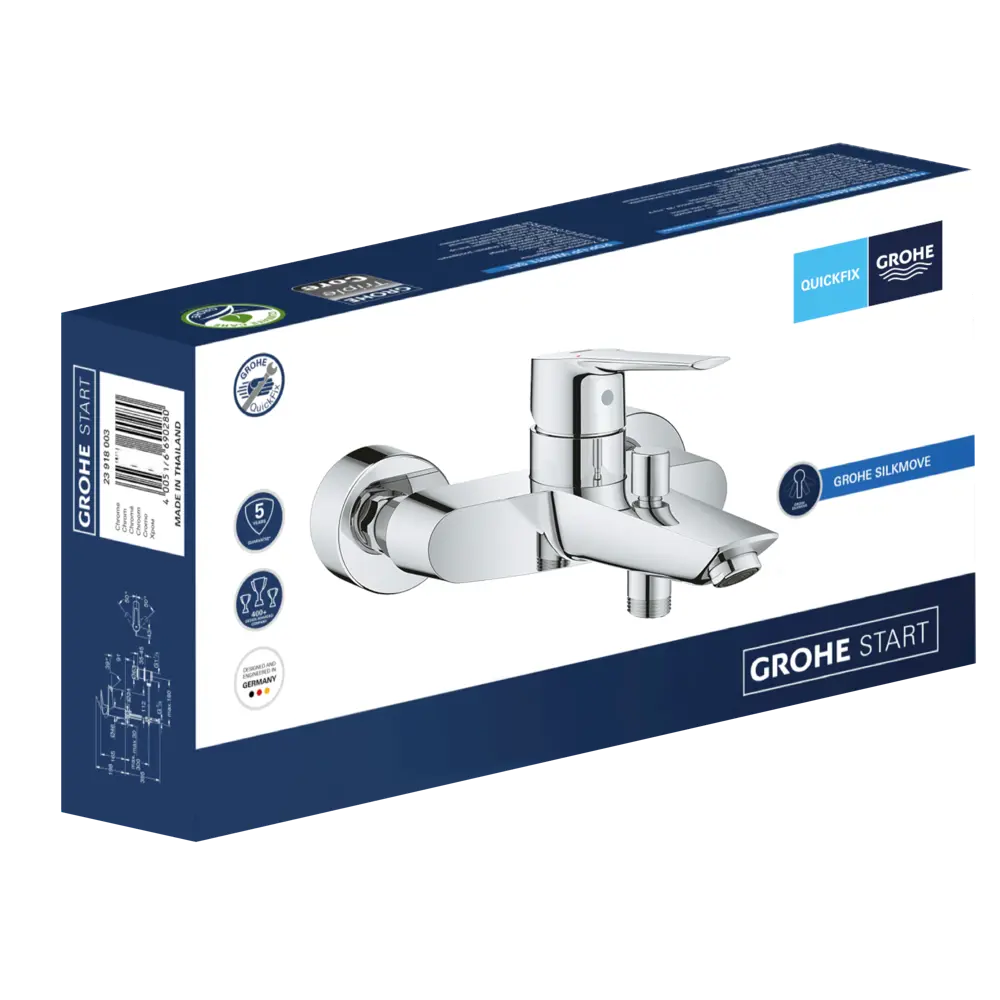 Фото 6 Смеситель для ванны Grohe Start однорычажный цвет хром Фото 6 Смеситель для ванны Grohe Start однорычажный цвет хром
