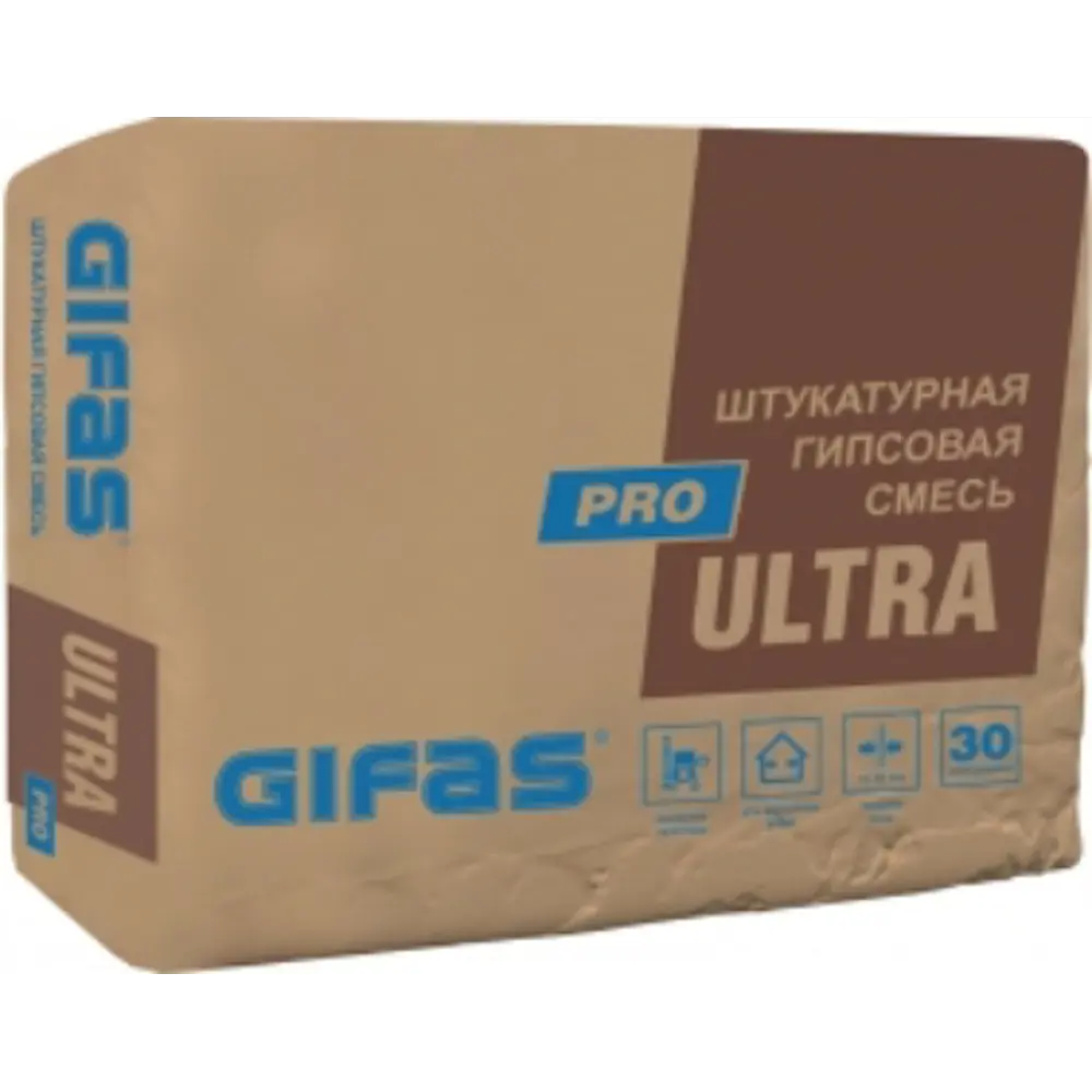 Фото Штукатурка гипсовая Gifas Ultra Pro 30кг Фото Штукатурка гипсовая Gifas Ultra Pro 30кг