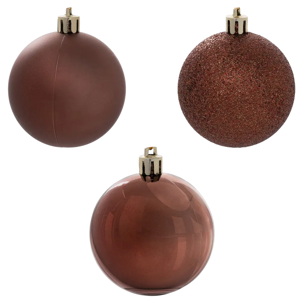 Фото 7 Набор елочных шаров Basic ø6 см пластик коричневый 18 шт. новогодний Фото 7 Набор елочных шаров Basic ø6 см пластик коричневый 18 шт. новогодний