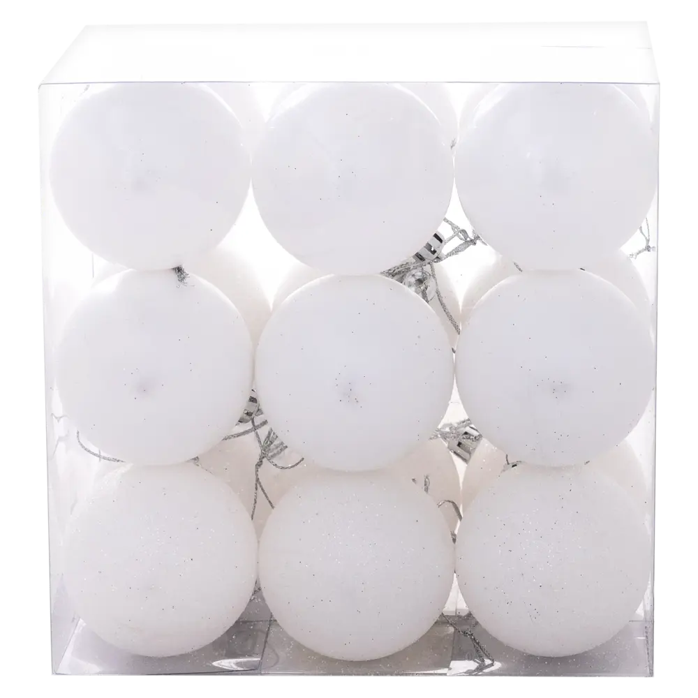 Фото 3 Набор елочных шаров Basic ø6 см пластик белый 18 шт. новогодний Фото 3 Набор елочных шаров Basic ø6 см пластик белый 18 шт. новогодний