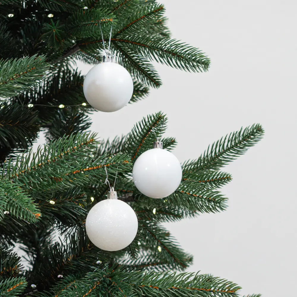Фото 2 Набор елочных шаров Basic ø6 см пластик белый 18 шт. новогодний Фото 2 Набор елочных шаров Basic ø6 см пластик белый 18 шт. новогодний