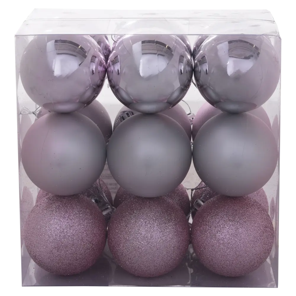 Фото 3 Набор елочных шаров Basic ø6 см пластик розовый 18 шт. новогодний Фото 3 Набор елочных шаров Basic ø6 см пластик розовый 18 шт. новогодний