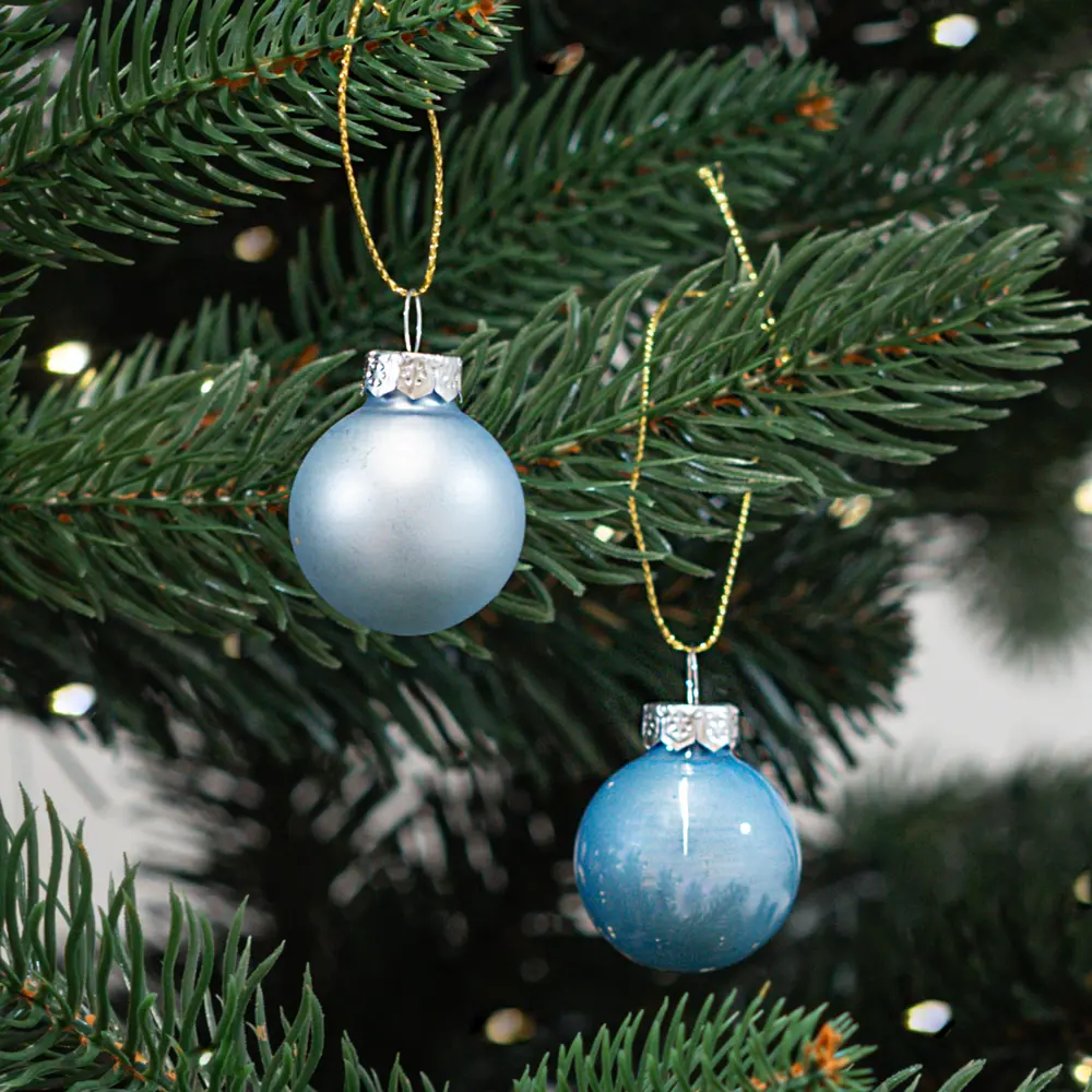 Фото 2 Набор новогодних шаров Christmas ø3 см цвет синий 20 шт. Фото 2 Набор новогодних шаров Christmas ø3 см цвет синий 20 шт.