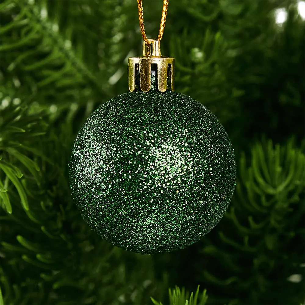 Фото 5 Набор новогодних шаров Christmas ø8 см цвет зеленый 50 шт. Фото 5 Набор новогодних шаров Christmas ø8 см цвет зеленый 50 шт.