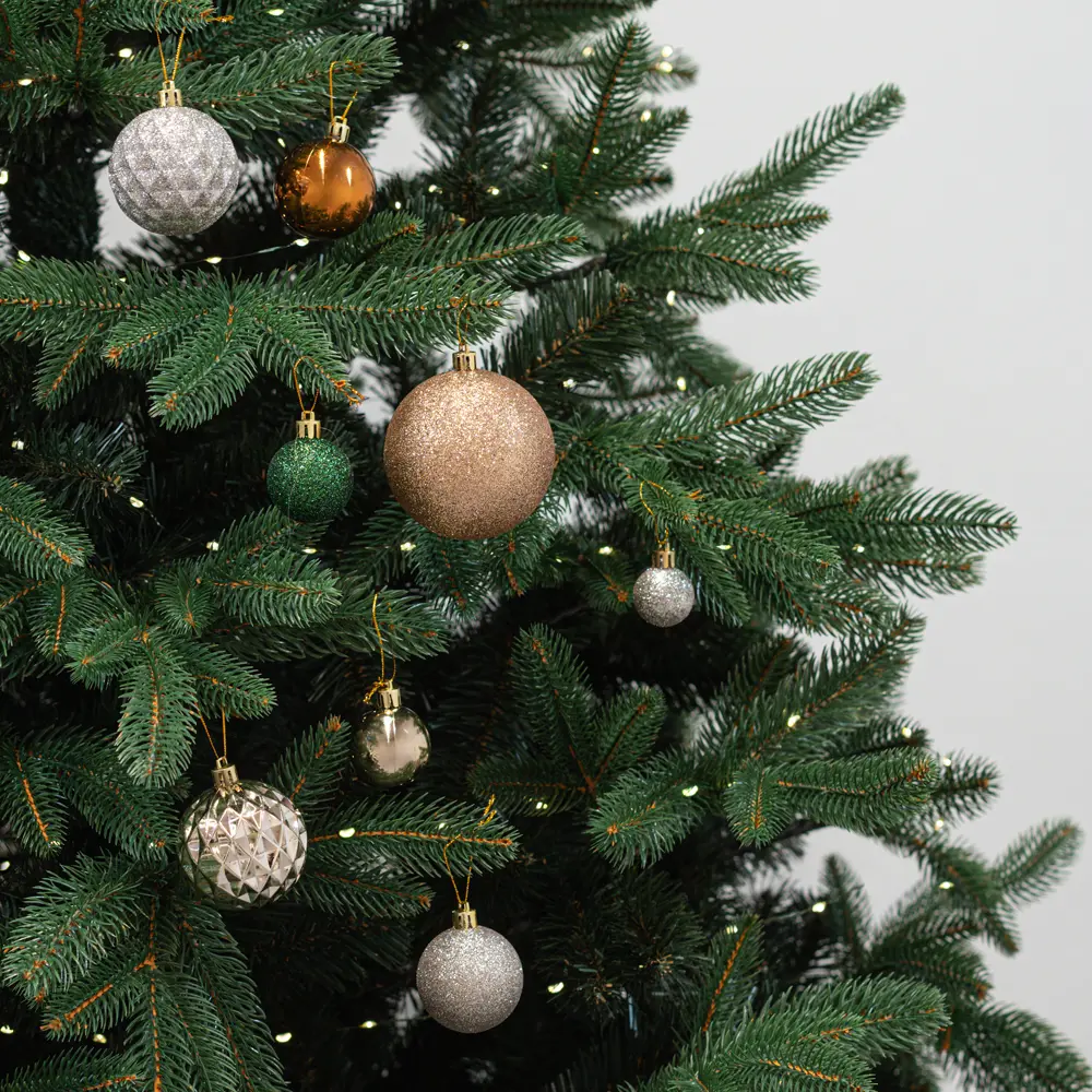 Фото 2 Набор новогодних шаров Christmas ø8 см цвет зеленый 50 шт. Фото 2 Набор новогодних шаров Christmas ø8 см цвет зеленый 50 шт.