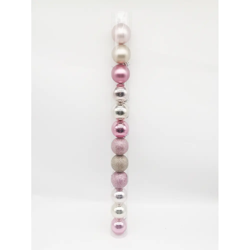 Фото 2 Набор елочных шаров Традиции ø5 см пластик розовый 12 шт. новогодний Фото 2 Набор елочных шаров Традиции ø5 см пластик розовый 12 шт. новогодний