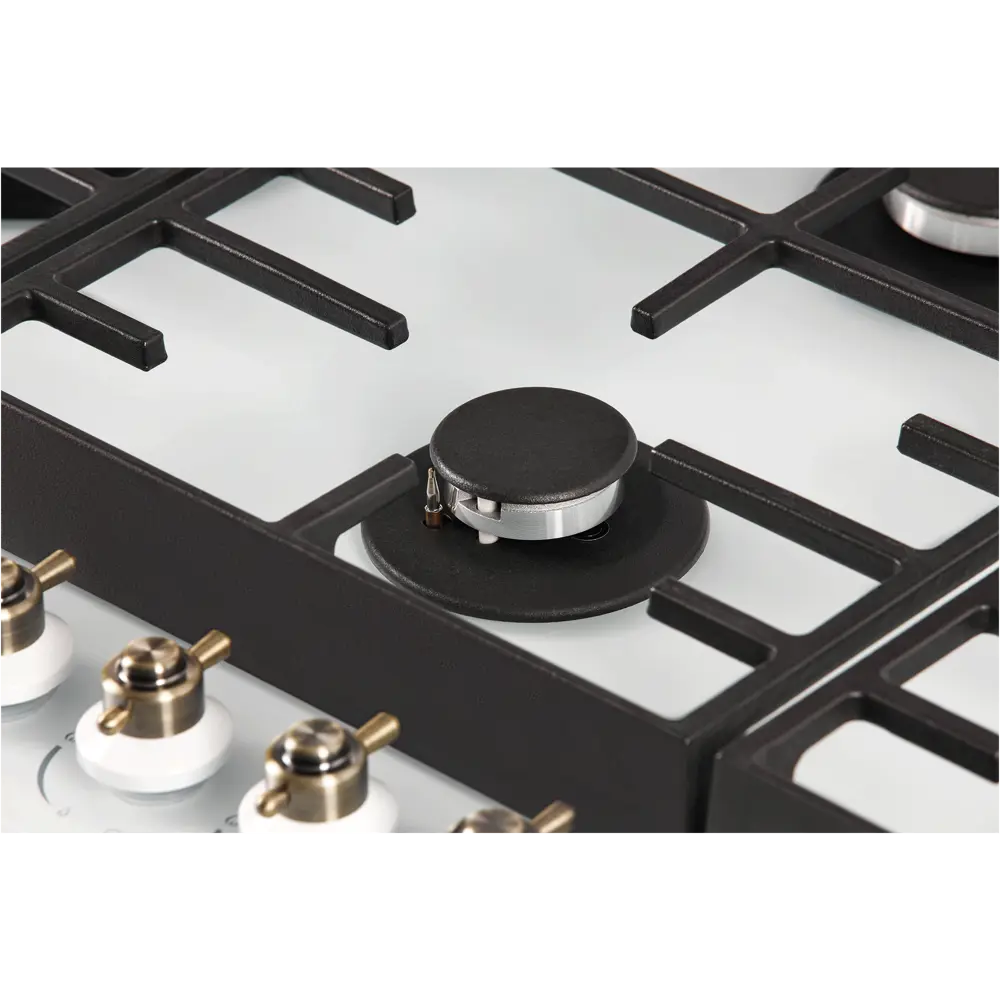 Фото 2 Газовая варочная панель Hiberg VM 9155 W 87.4 см 5 конфорок цвет белый