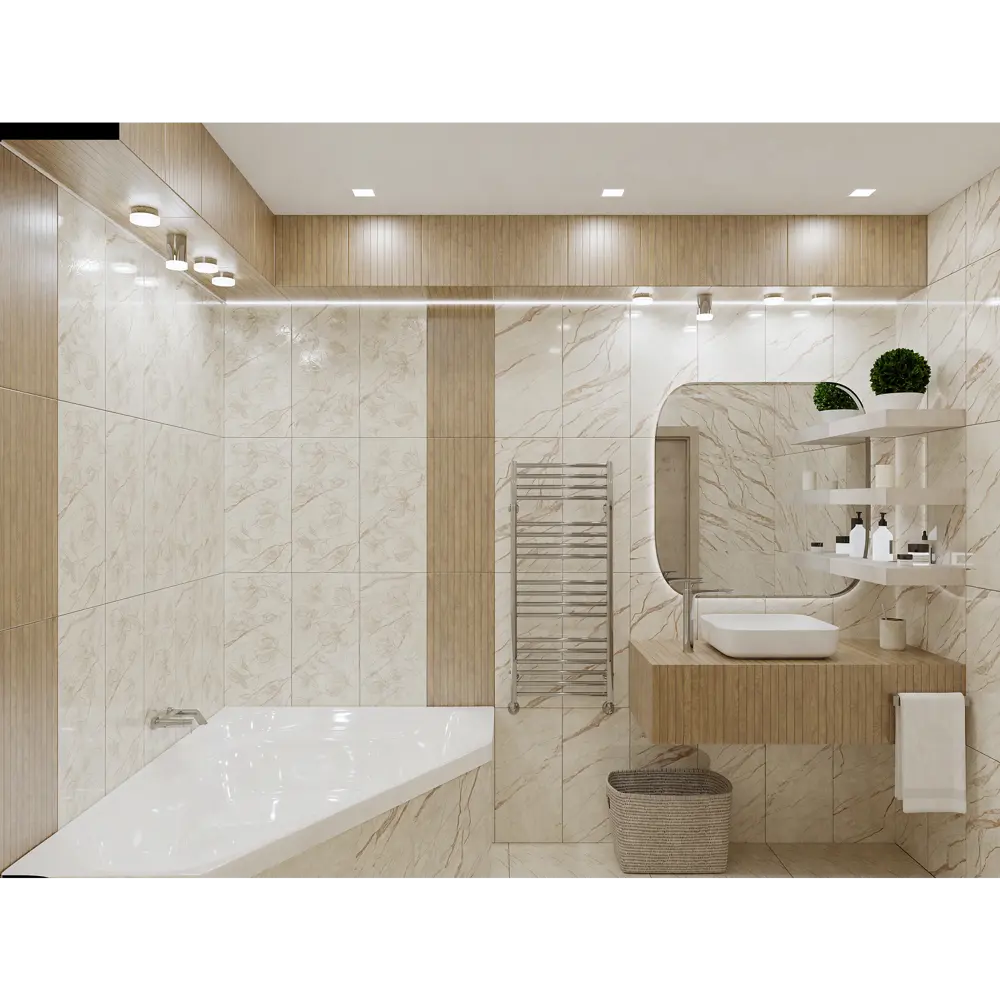 Фото 6 Плитка настенная Azori Forest Lucido 31.5x63 см 1.79 м² глянцевая цвет бежевый Фото 6 Плитка настенная Azori Forest Lucido 31.5x63 см 1.79 м² глянцевая цвет бежевый