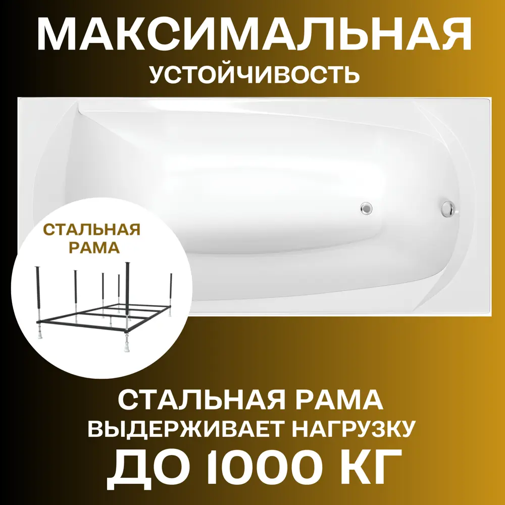 Фото 14 Прямоугольная ванна 1marka ELEGANCE 01эл16570кс2+ акрил 165x70см Фото 14 Прямоугольная ванна 1marka ELEGANCE 01эл16570кс2+ акрил 165x70см