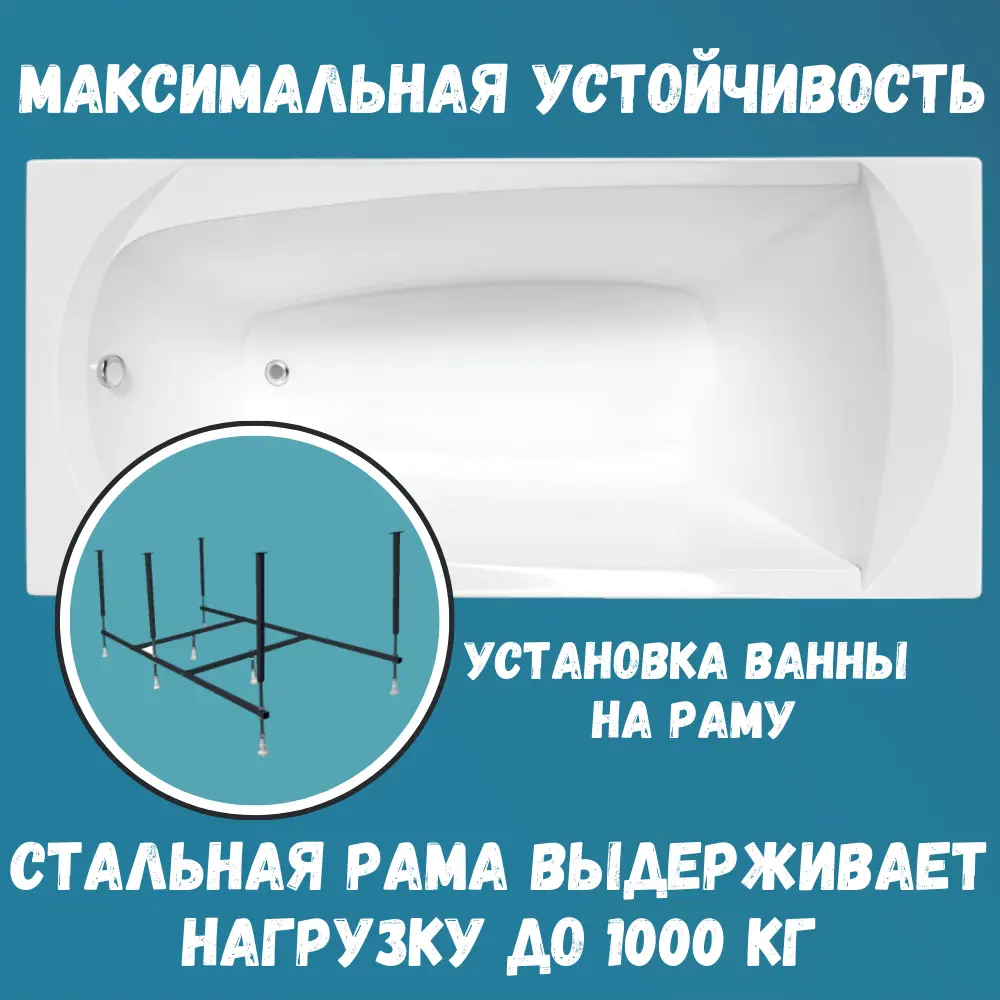 Фото 3 Прямоугольная ванна 1marka ELEGANCE 01эл1470кп акрил 140x70см Фото 3 Прямоугольная ванна 1marka ELEGANCE 01эл1470кп акрил 140x70см