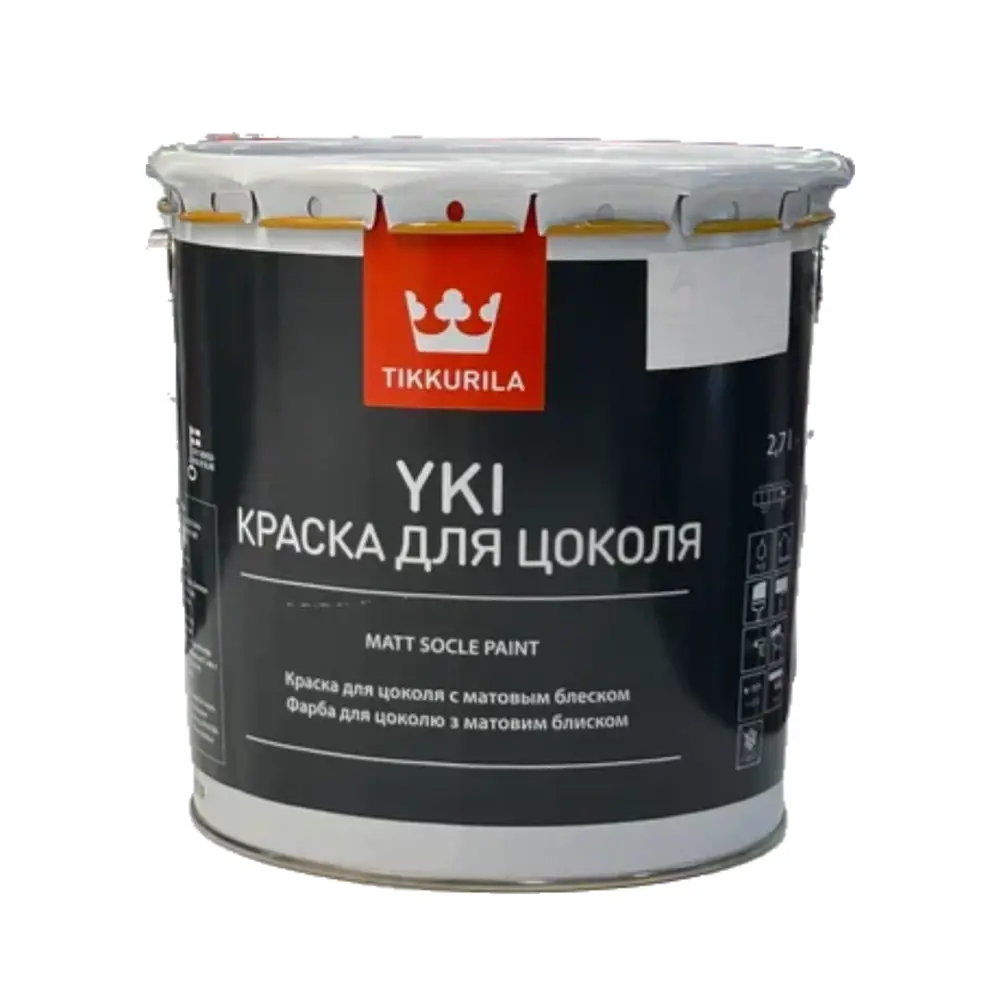 Фото Краска для цоколя Tikkurila щелочестойкая матовая прозрачная база C 2.7л Фото Краска для цоколя Tikkurila щелочестойкая матовая прозрачная база C 2.7л