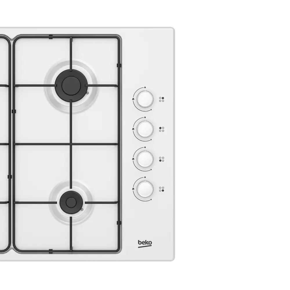 Фото 3 Газовая варочная панель Beko HIGG 64123 SW 61 см 4 конфорки цвет белый Фото 3 Газовая варочная панель Beko HIGG 64123 SW 61 см 4 конфорки цвет белый