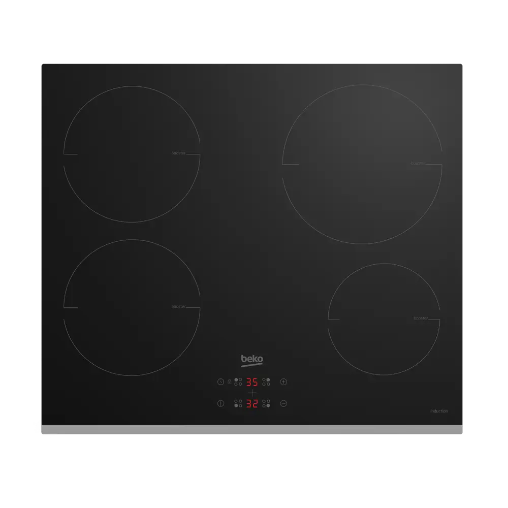Фото 4 Электрическая варочная панель Beko HII64401MTX 58 см 4 конфорки цвет черный Фото 4 Электрическая варочная панель Beko HII64401MTX 58 см 4 конфорки цвет черный