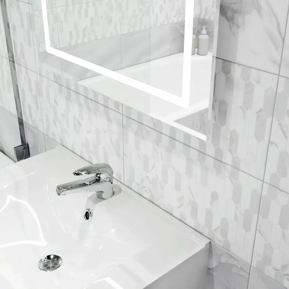 Фото Плитка настенная Kreaforta Mersey Hexo 20x40 см 1.2 м² матовый цвет серый Фото Плитка настенная Kreaforta Mersey Hexo 20x40 см 1.2 м² матовый цвет серый
