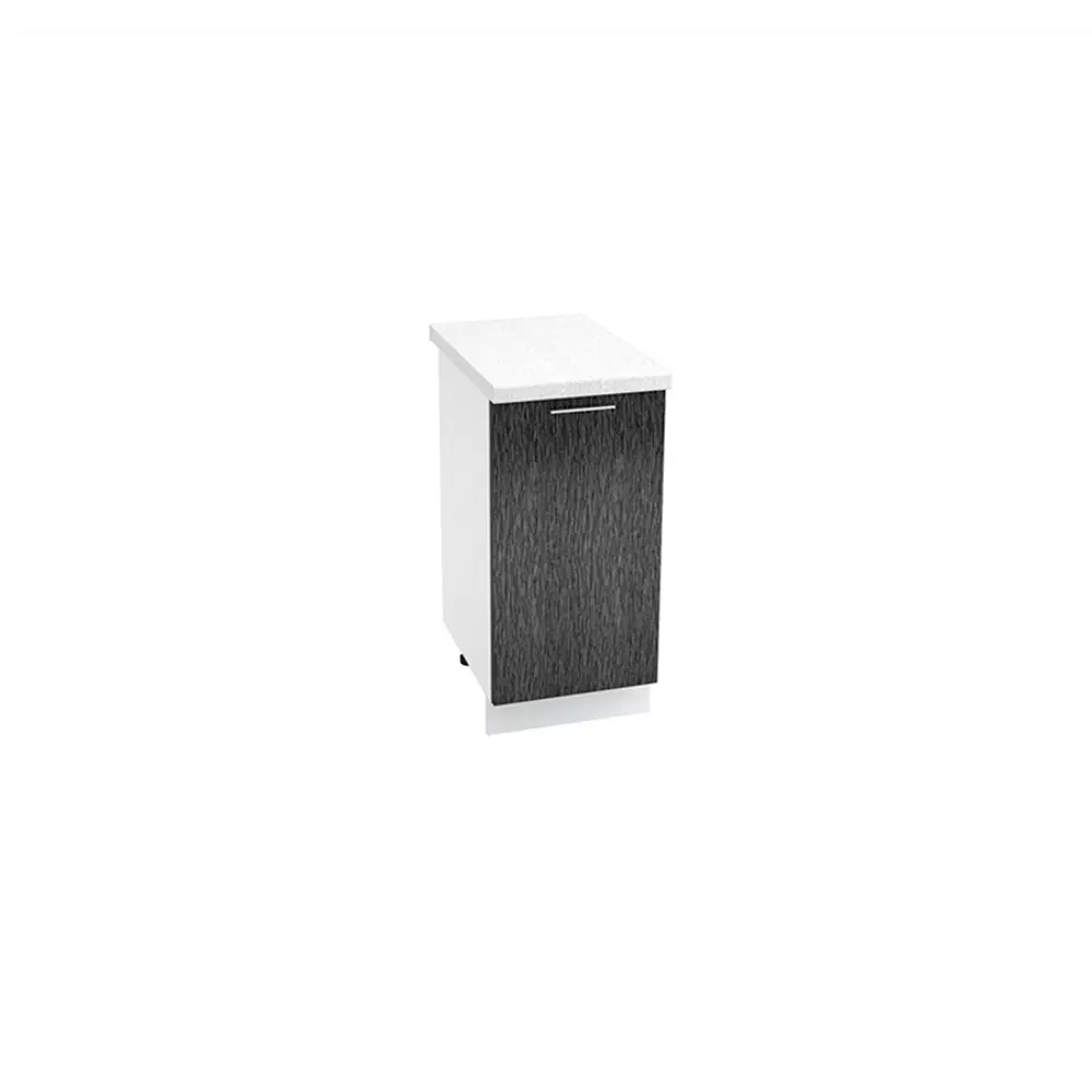 Фото Напольный шкаф Василиса 35x81.60x47.80 см фасад черный МДФ каркас белый ЛДСП Kameol