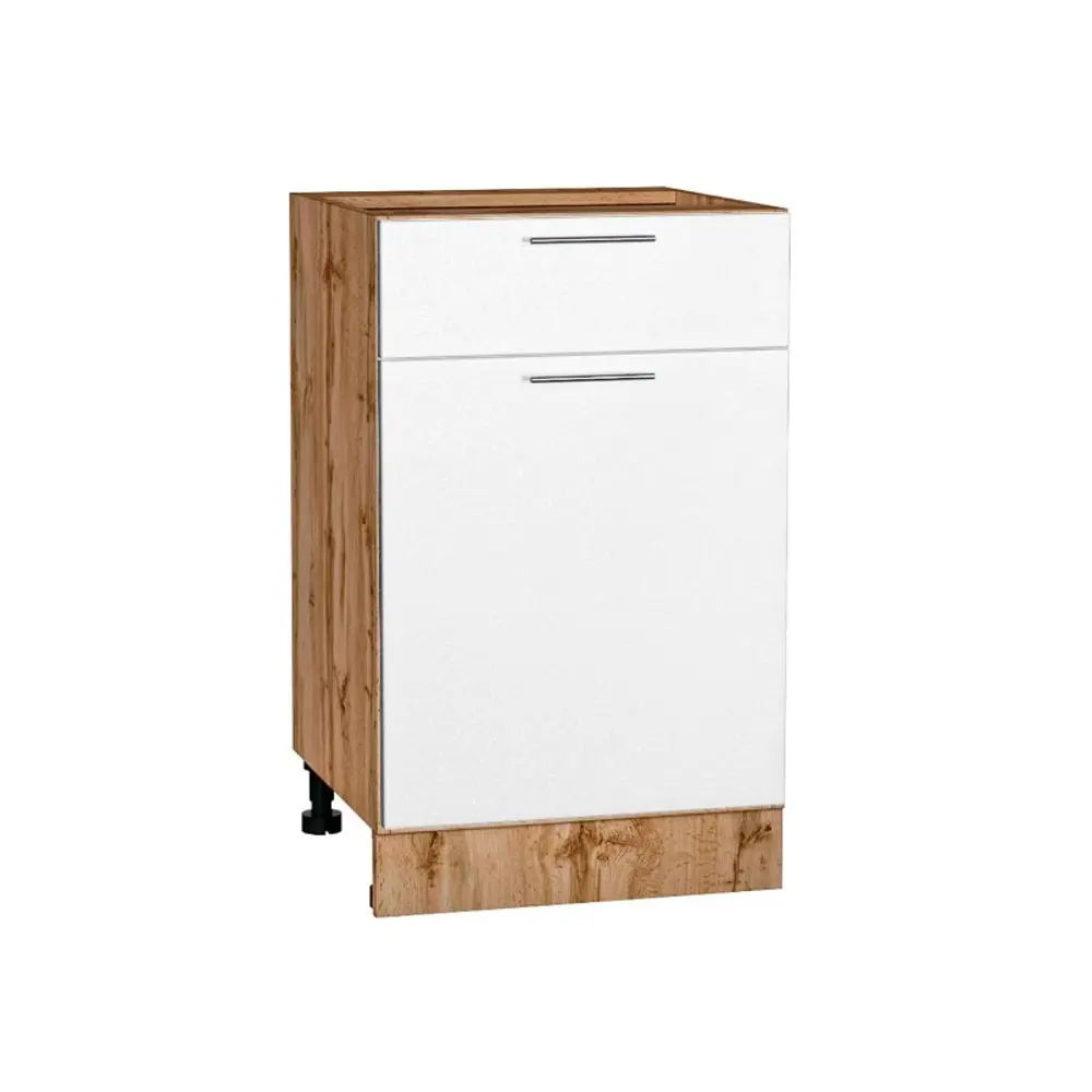 Фото Напольный шкаф Василиса 50x81.60x47.80 см фасад белый МДФ каркас дуб вотан ЛДСП Kameol УТ000508703 Фото Напольный шкаф Василиса 50x81.60x47.80 см фасад белый МДФ каркас дуб вотан ЛДСП Kameol УТ000508703