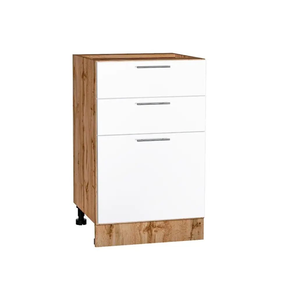 Фото Напольный шкаф Василиса 50x81.60x47.80 см фасад белый МДФ каркас дуб вотан ЛДСП Kameol УТ000508593 Фото Напольный шкаф Василиса 50x81.60x47.80 см фасад белый МДФ каркас дуб вотан ЛДСП Kameol УТ000508593