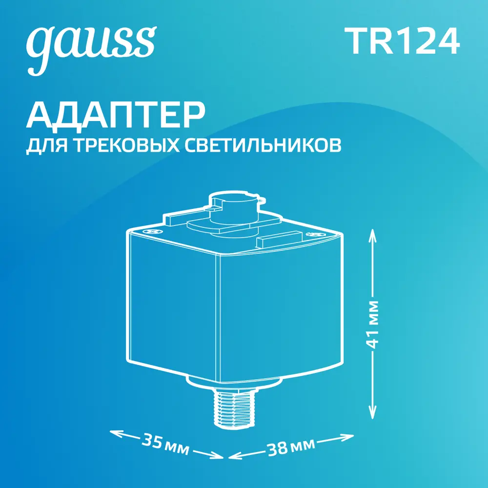 Фото 2 Адаптер Gauss для подключения светильника к трековой системе цвет черный Фото 2 Адаптер Gauss для подключения светильника к трековой системе цвет черный