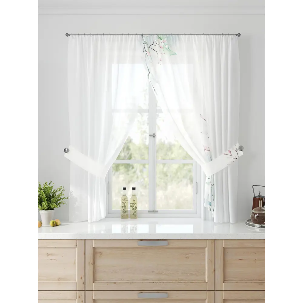 Фото 2 Тюль Comfy way Лерис - 94 CW509094-150 на шторной ленте 150x300 см цвет белый