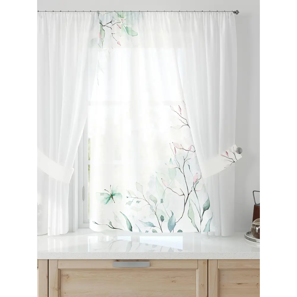 Фото 4 Тюль Comfy way Лерис - 94 CW509094-150 на шторной ленте 150x300 см цвет белый