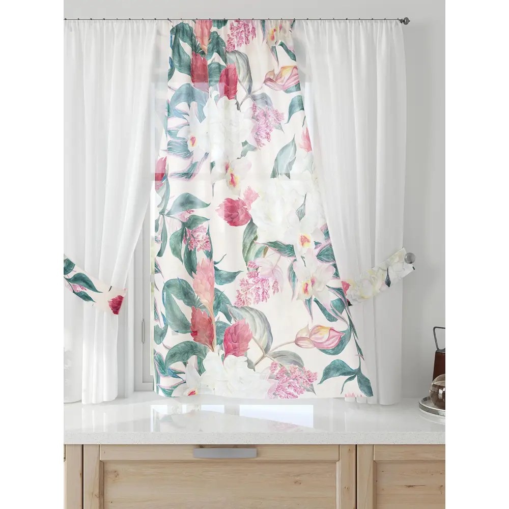 Фото 5 Тюль Comfy way Лерис - 114 CW509114-150 на шторной ленте 150x300 см цвет бежевый