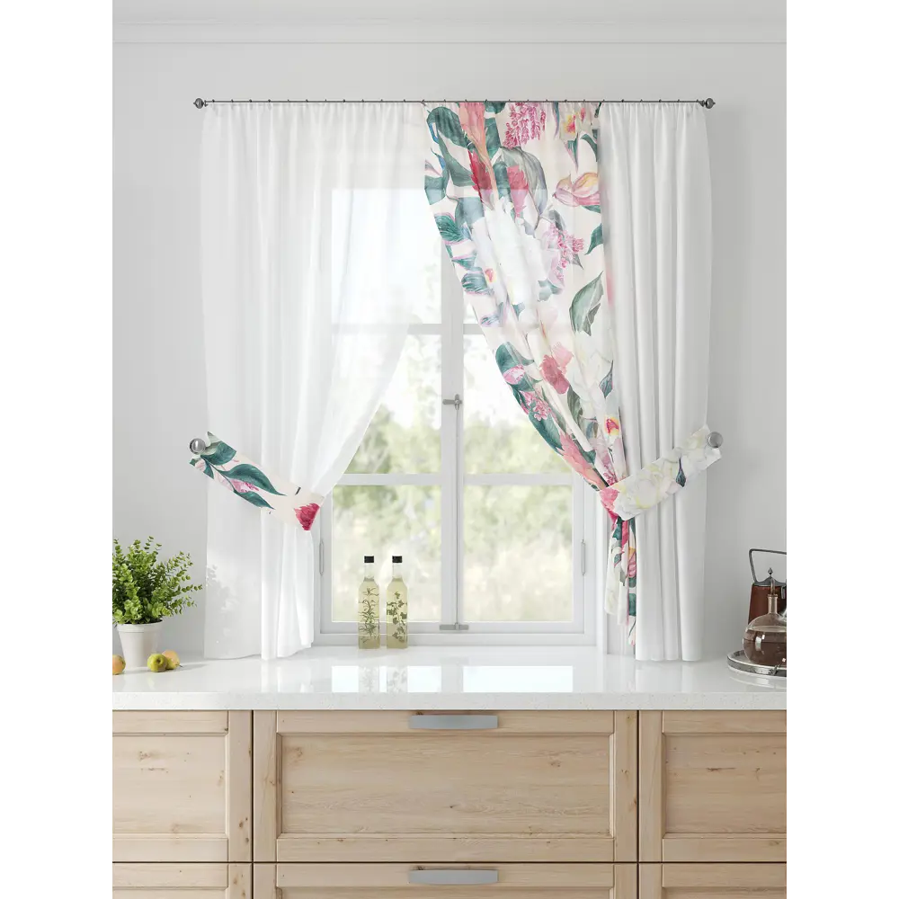 Фото 2 Тюль Comfy way Лерис - 114 CW509114-150 на шторной ленте 150x300 см цвет бежевый