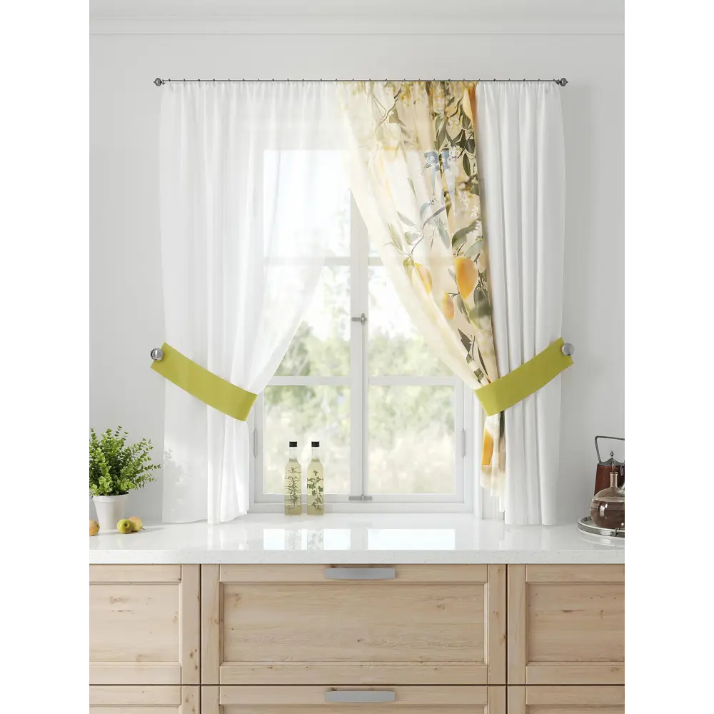 Фото Тюль Comfy way Лерис - 130 CW509130-150 на шторной ленте 150x300 см цвет бежевый